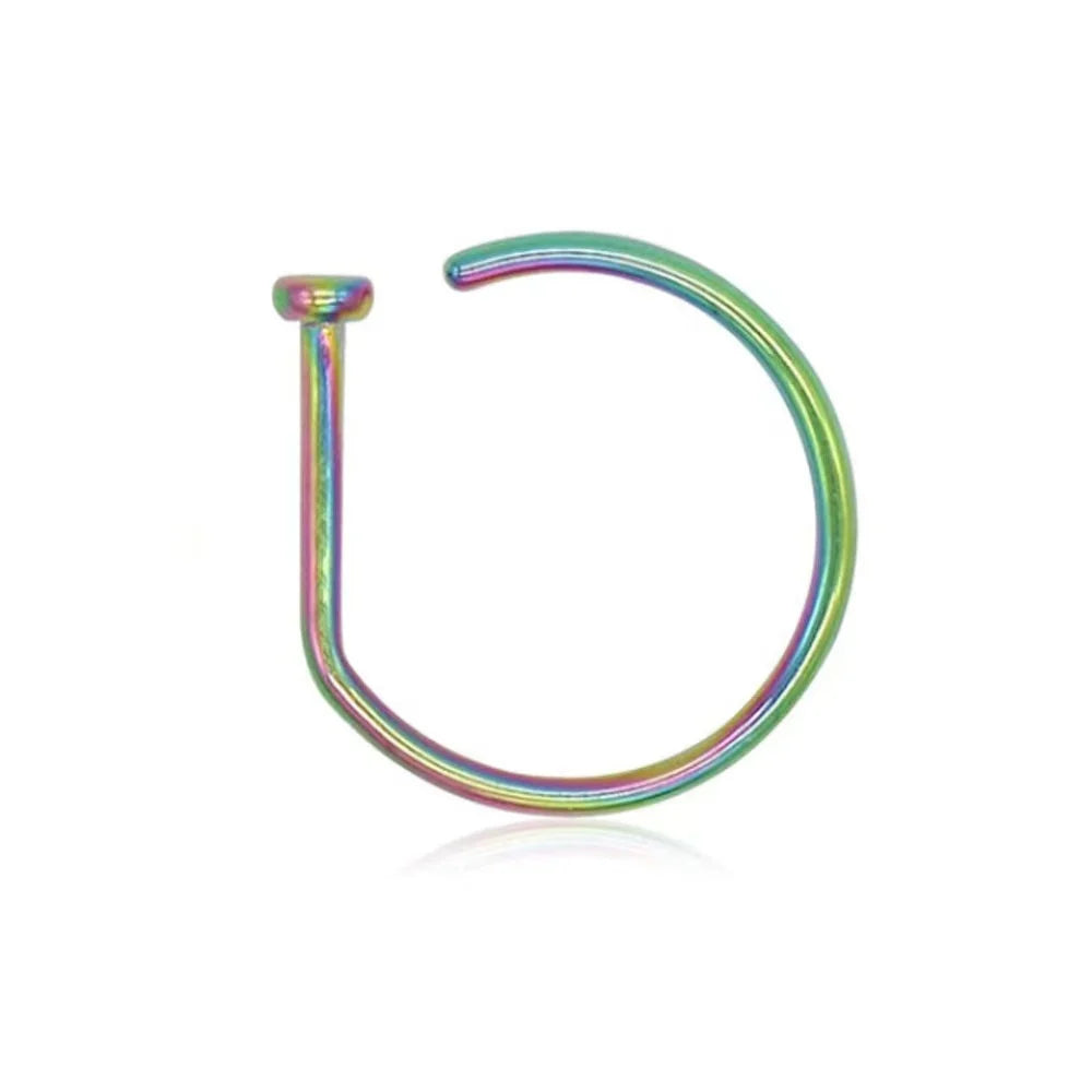 Stainless Steel Fake Nose Piercing - Clip on Nose Ring No Piercing Unisex Punk Style Trendy