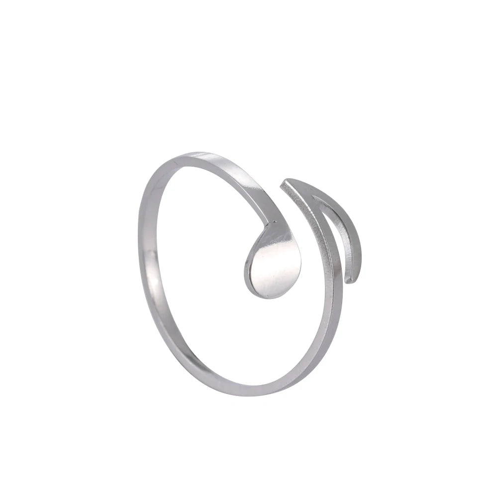 Bague Ajustable Fantaisie, Acier Inoxydable Argenté, Motifs Originaux pour Femmes Adultes