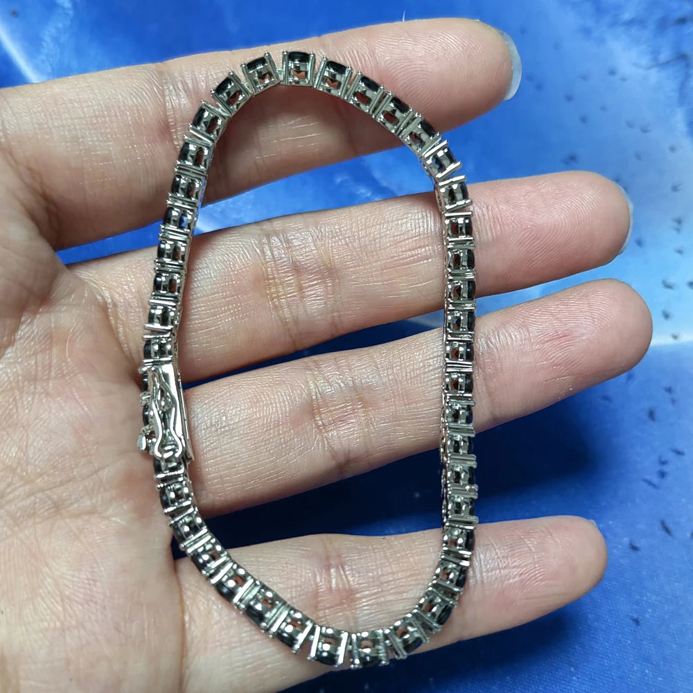 Bracelet Tennis Zirconia Noir– Élégance Urbaine Unisexe