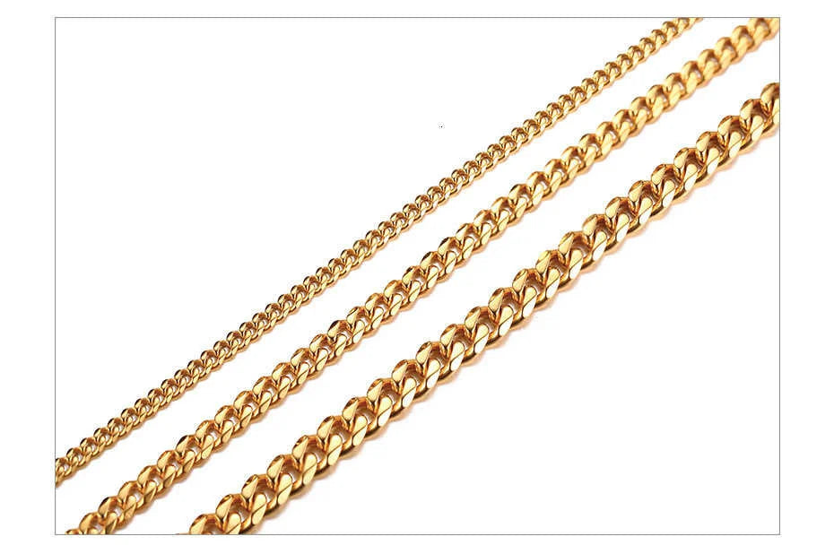 Cadena clásica de acero inoxidable para hombre - Oro y plata