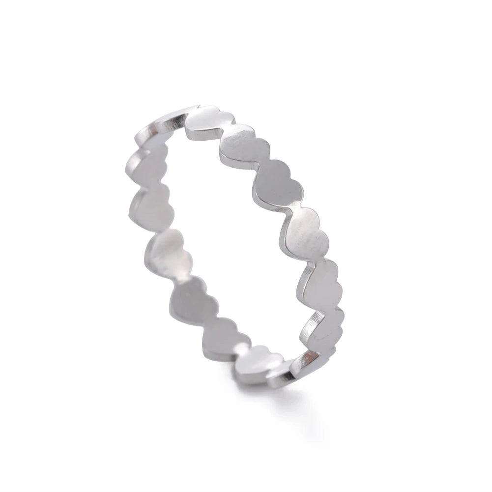 Bague Ajustable Fantaisie, Acier Inoxydable Argenté, Motifs Originaux pour Femmes Adultes