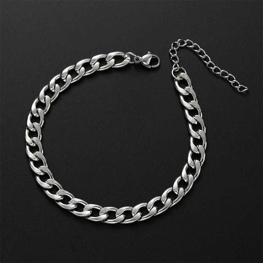 Conjunto 3 en 1 para hombre: collar, pulsera y anillo de acero inoxidable con cruz