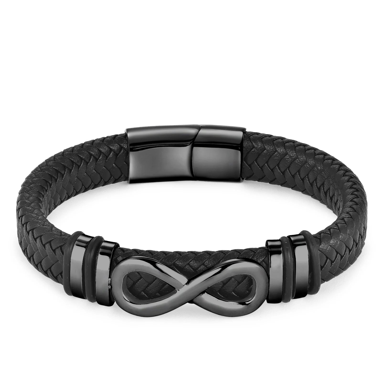 Bracelet Homme Acier et Cuir – Élégance Infinie pour Cadeau ou Style Business