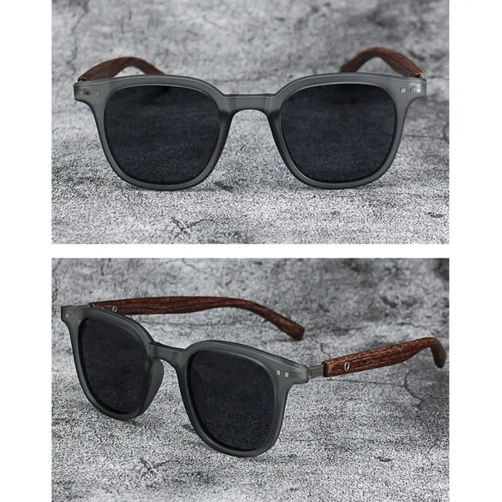 Lunettes de Soleil Unisex Effet Bois – Style Rétro UV400