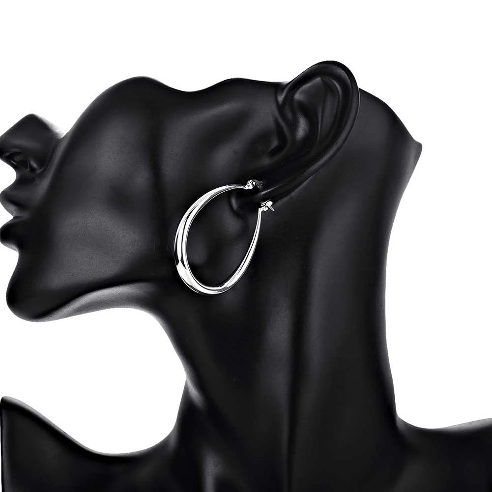 Oval earrings, gold plated, timeless elegance