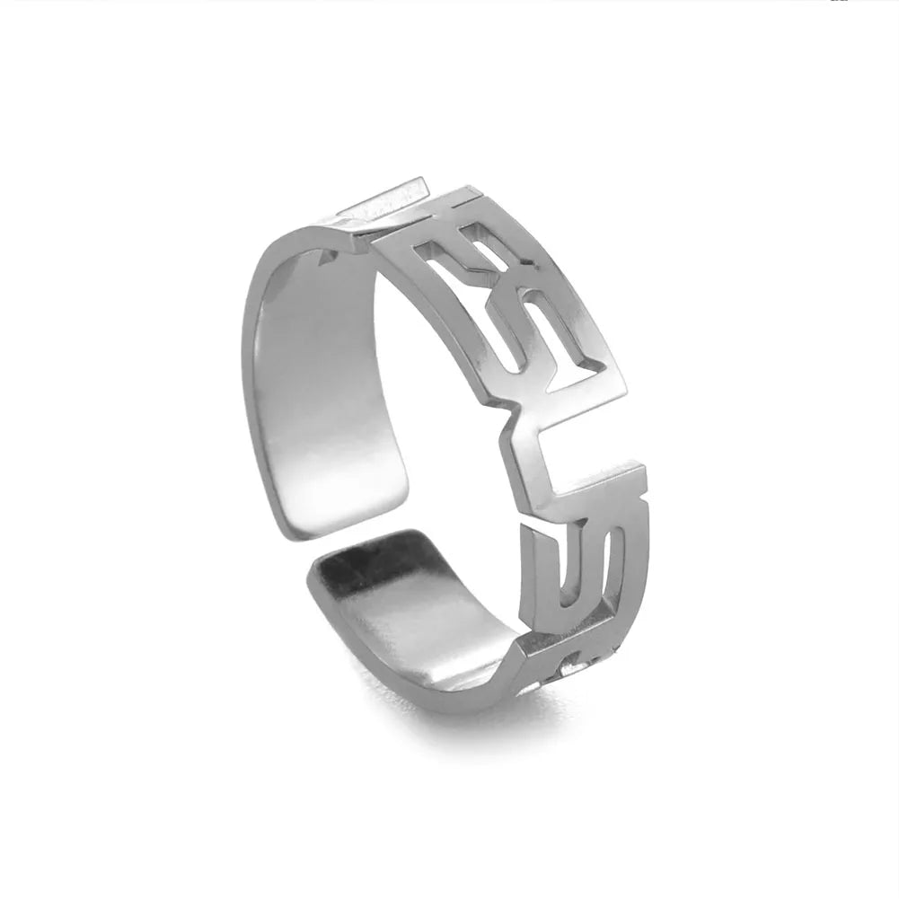 Bague Ajustable Fantaisie, Acier Inoxydable Argenté, Motifs Originaux pour Femmes Adultes