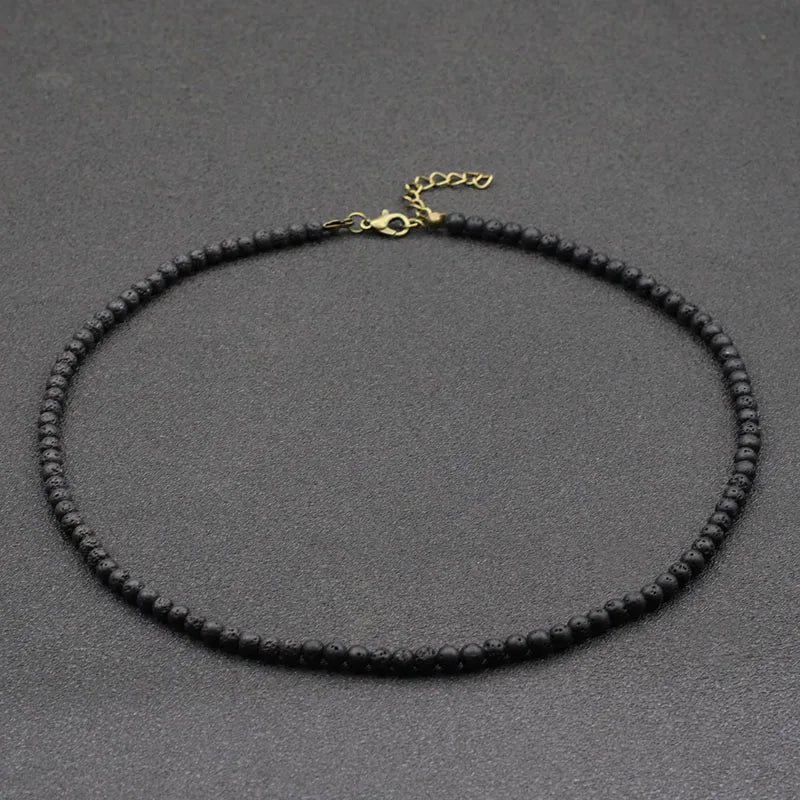 Collier Choker Homme en Pierres Naturelles, Style Minimaliste