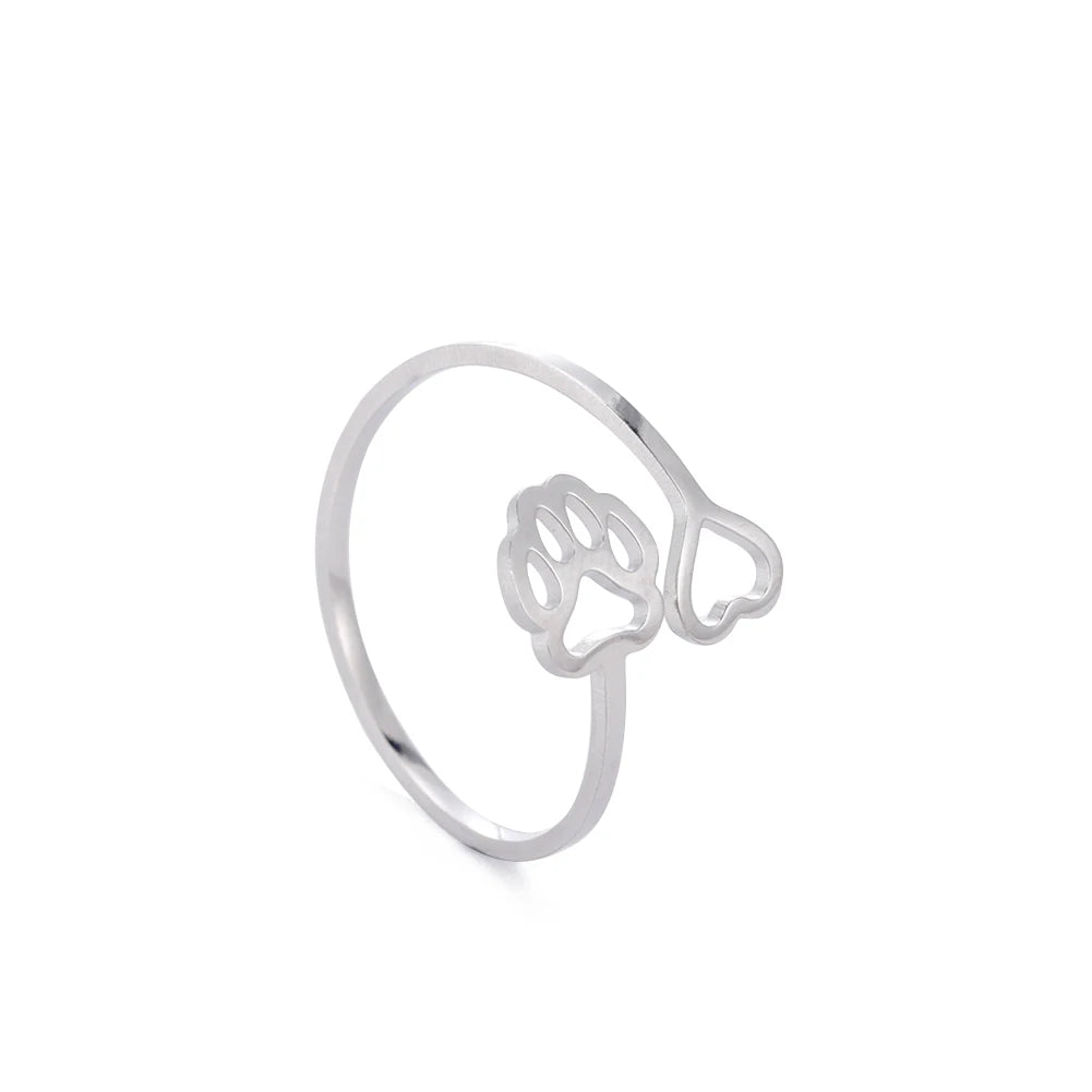 Bague Ajustable Fantaisie, Acier Inoxydable Argenté, Motifs Originaux pour Femmes Adultes