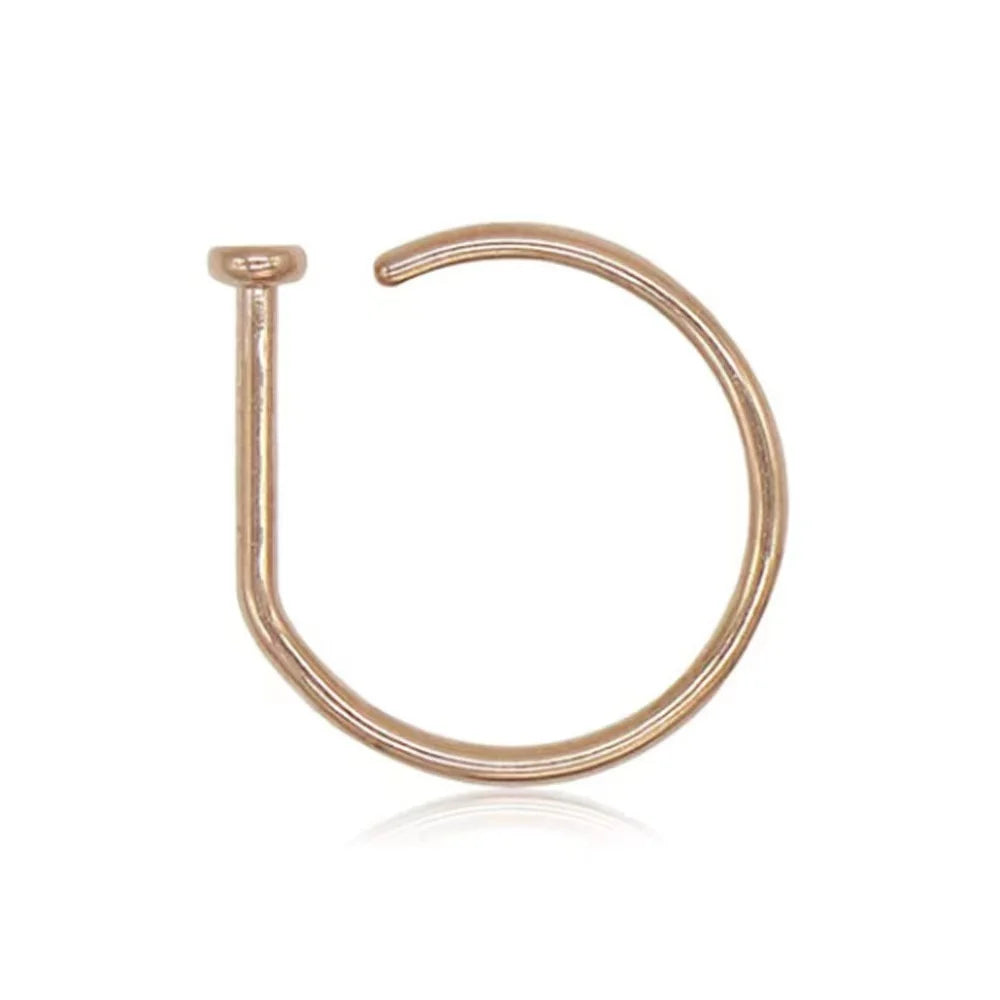 Stainless Steel Fake Nose Piercing - Clip on Nose Ring No Piercing Unisex Punk Style Trendy