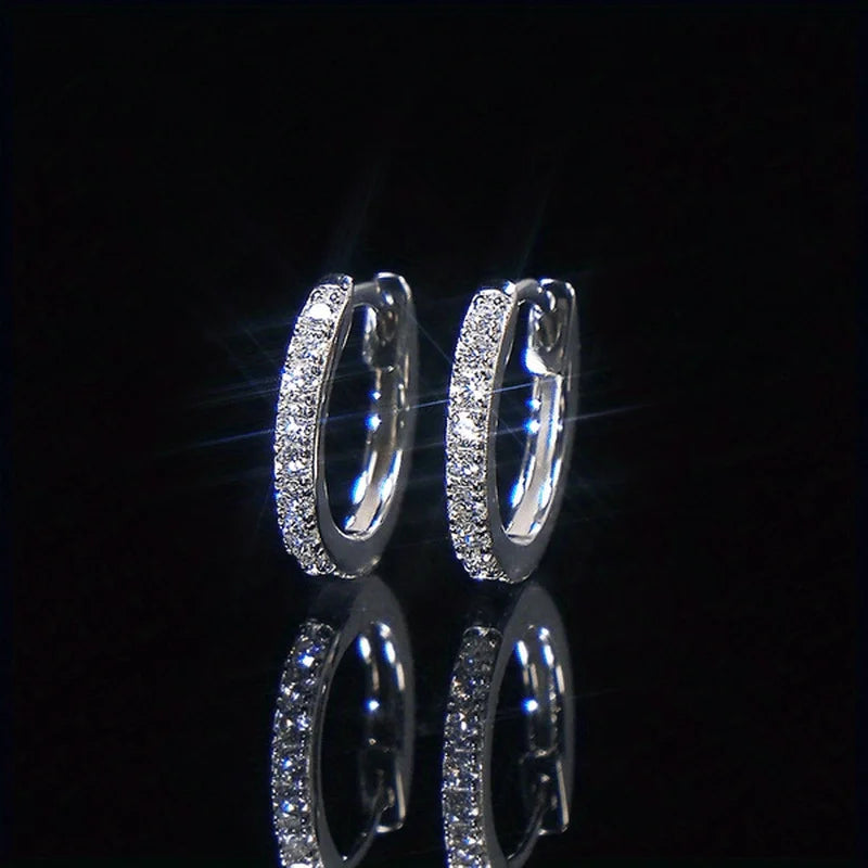 1 paire de boucles d'oreilles en zircon synthétique exquis, boucles d'oreilles de mode pour femmes