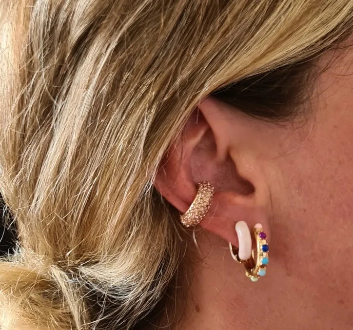 Clip d’Oreille Sans Perçage en Forme de C, Cristaux Zircon, Style Empilable
