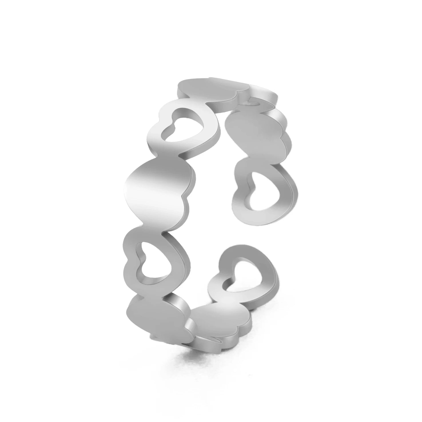 Bague Ajustable Fantaisie, Acier Inoxydable Argenté, Motifs Originaux pour Femmes Adultes