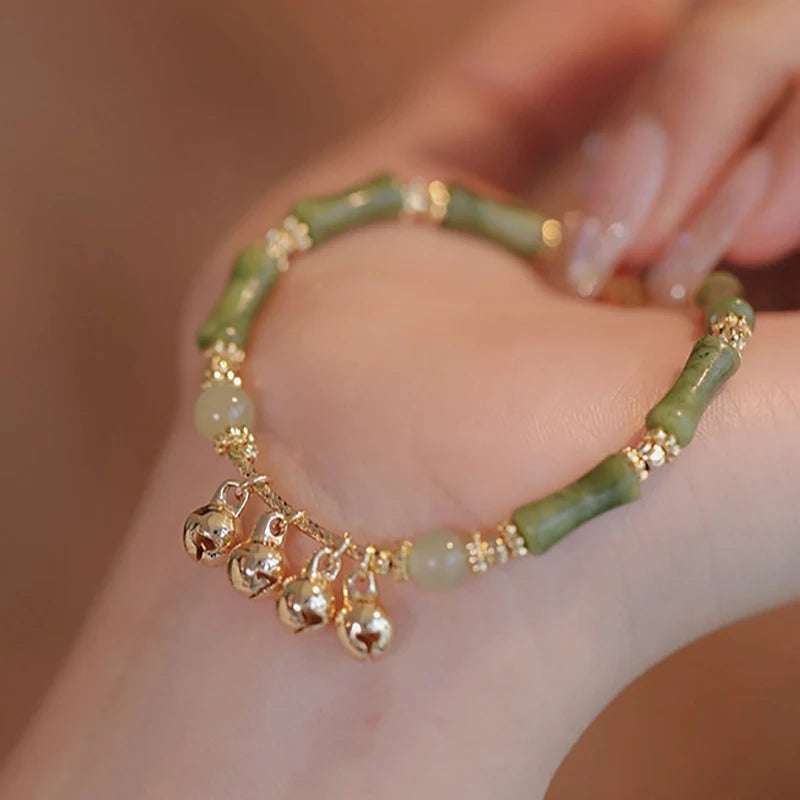 Vintage bamboo bracelet with bells