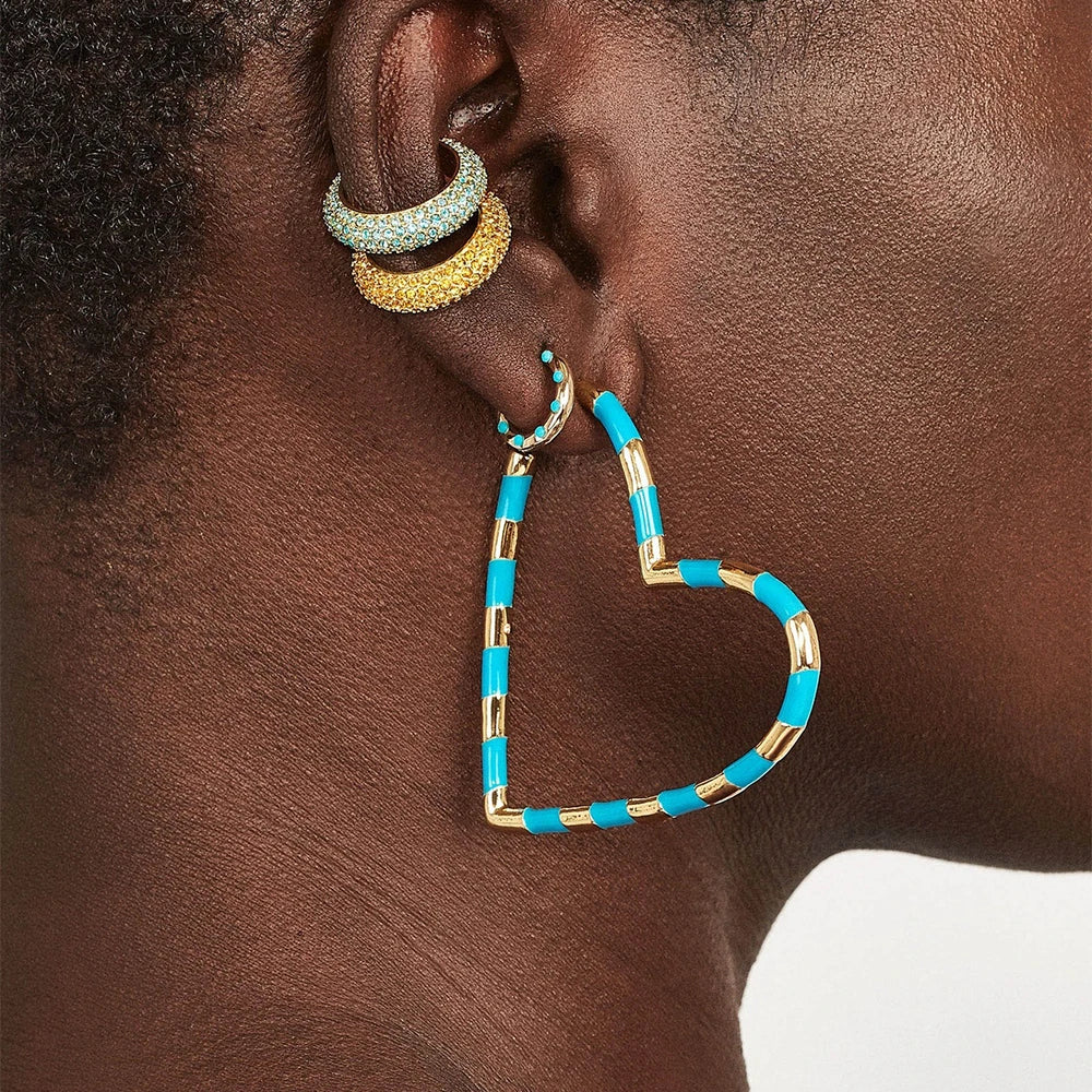 Clip d’Oreille Sans Perçage en Forme de C, Cristaux Zircon, Style Empilable