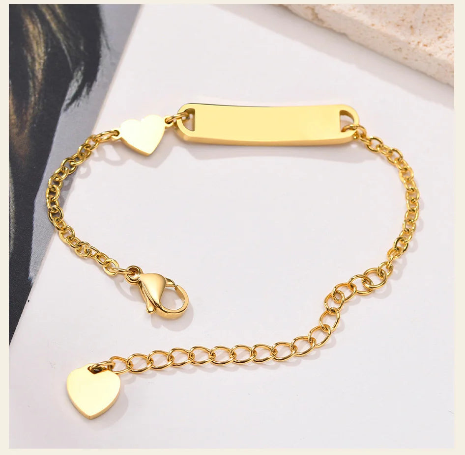Pulsera personalizada para niña - Acero inoxidable con nombre grabado