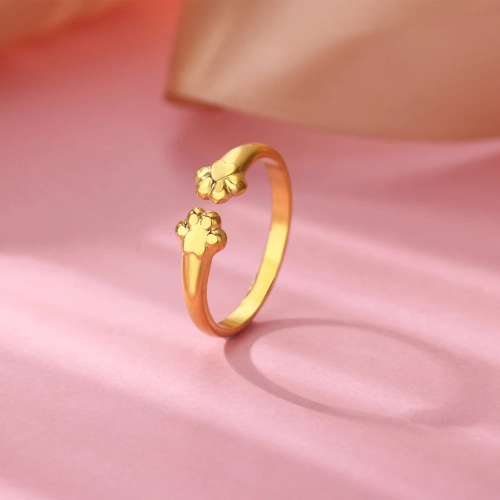 Bague œil Protecteur – Acier Inoxydable Doré, Ajustable, Design Géométrique avec Zircone