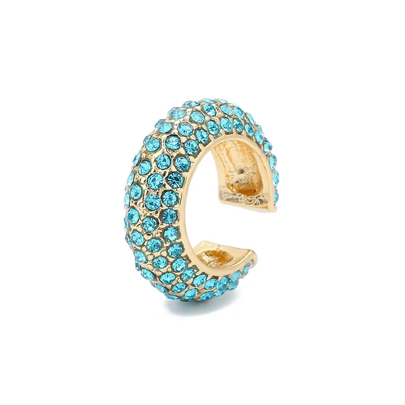 Clip d’Oreille Sans Perçage en Forme de C, Cristaux Zircon, Style Empilable