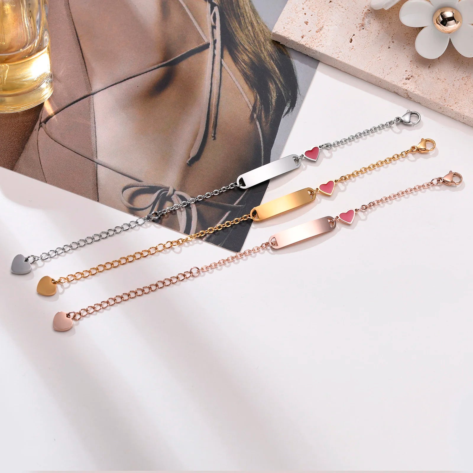 Pulsera personalizada para niña - Acero inoxidable con nombre grabado