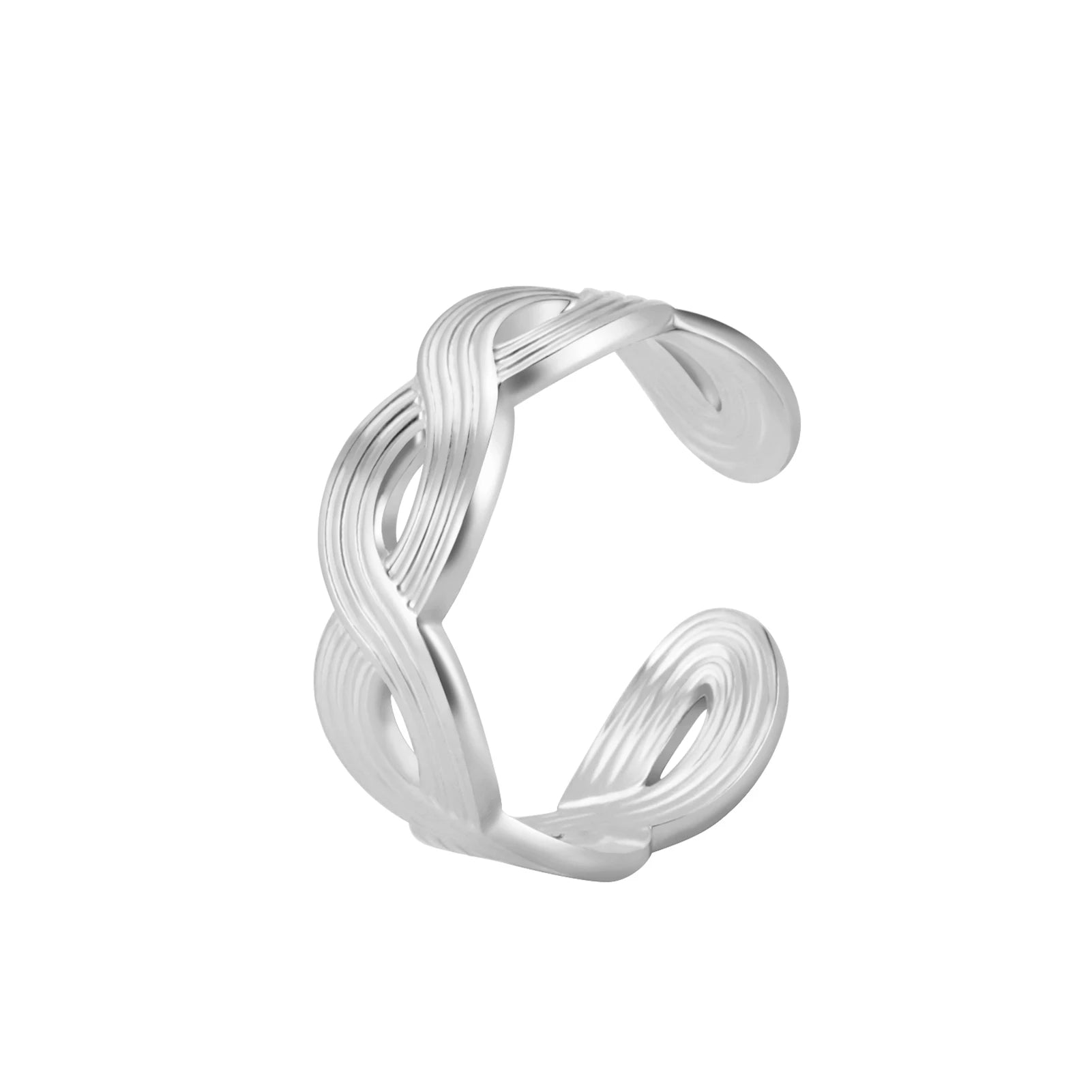 Bague Ajustable Fantaisie, Acier Inoxydable Argenté, Motifs Originaux pour Femmes Adultes