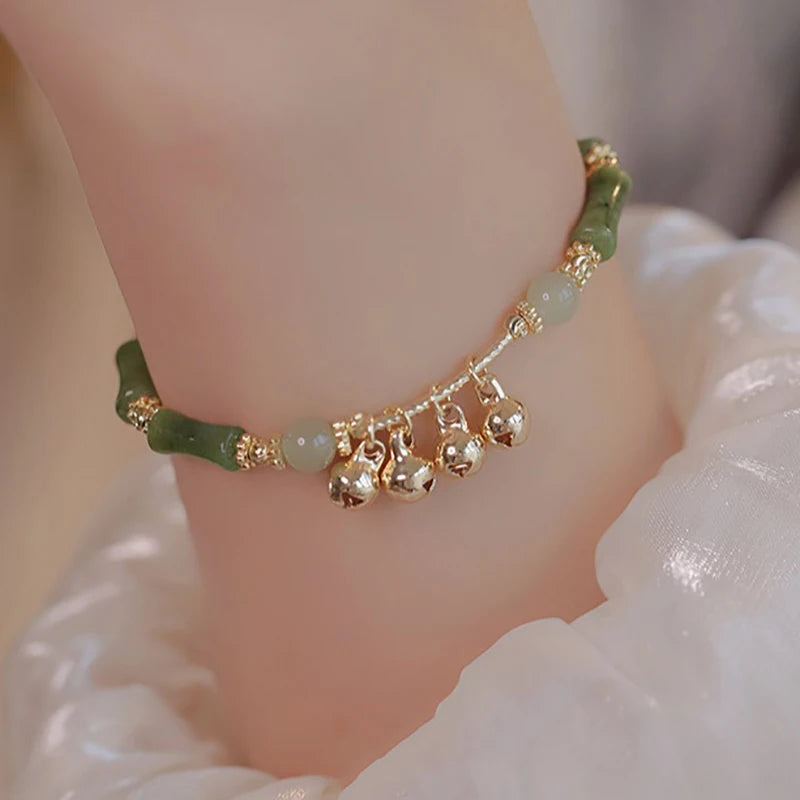 Vintage bamboo bracelet with bells