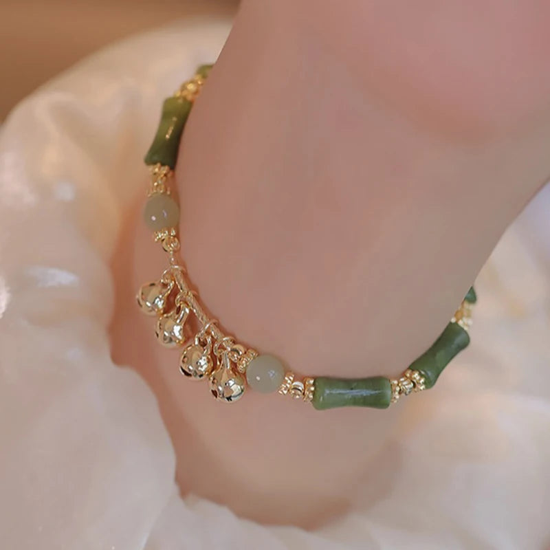 Vintage bamboo bracelet with bells