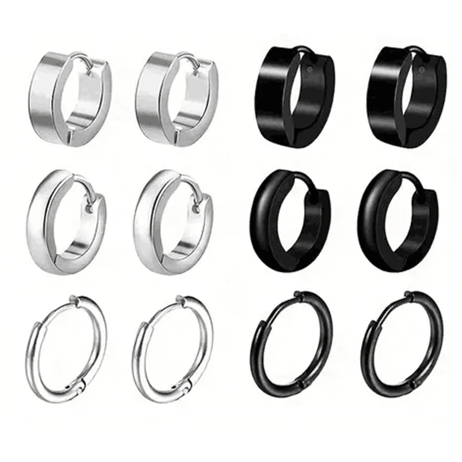 Pendientes para hombre - Acero inoxidable, cruz y circonita, varios estilos