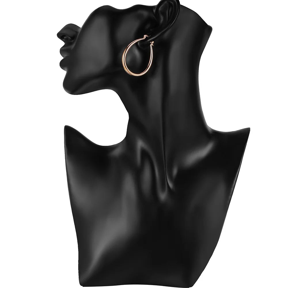 Oval earrings, gold plated, timeless elegance