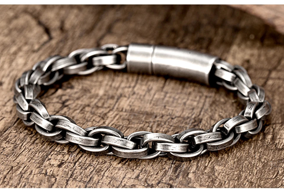Pulsera trenzada para hombre - Acero inoxidable, diseño moderno y estilo moderno.