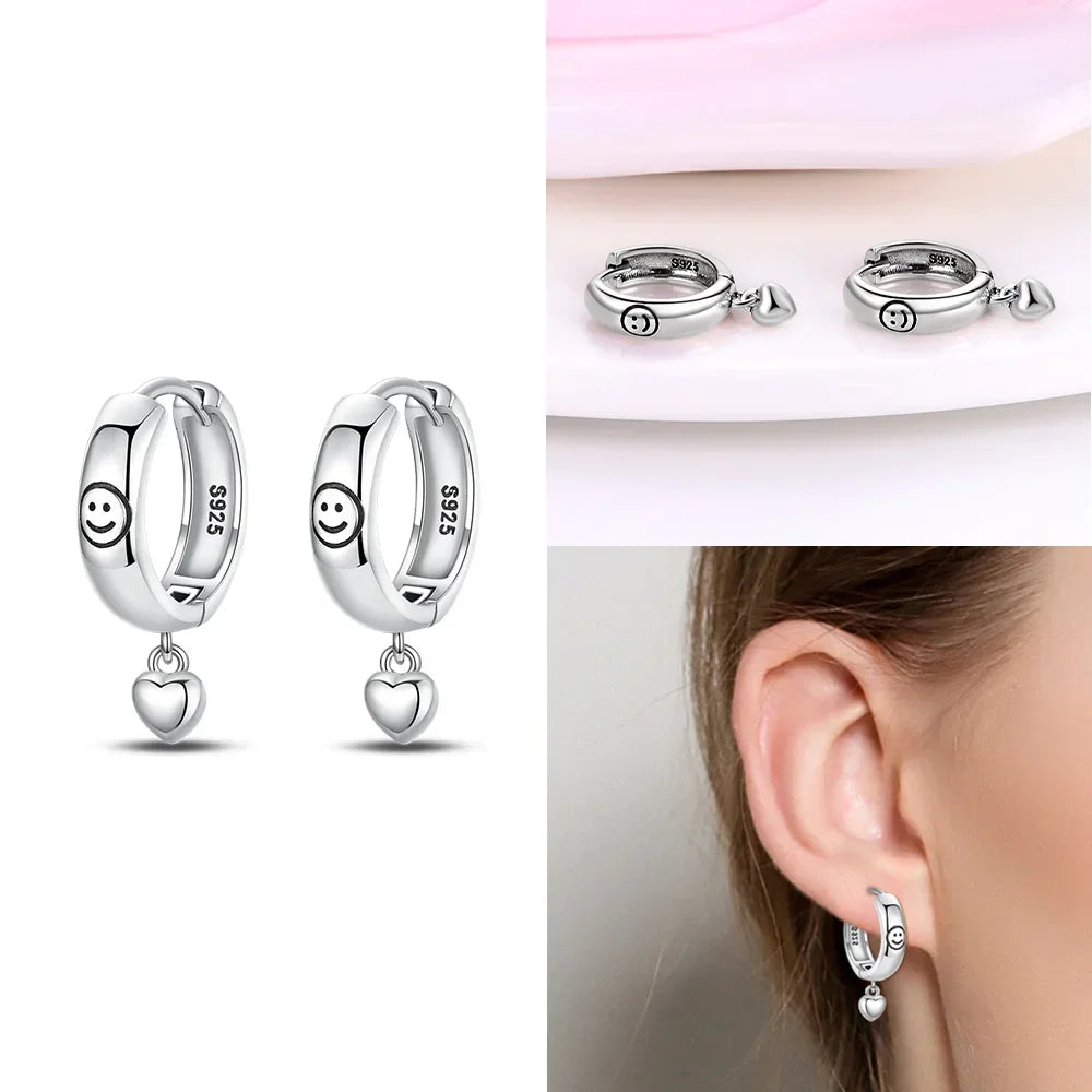 Boucles d’Oreilles Cœur en Argent 925 Certifié – Zircon Coloré Élégant 2025