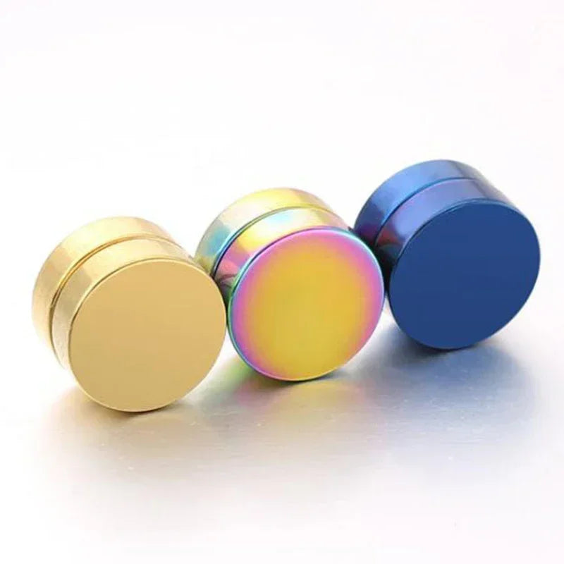 Pendientes magnéticos unisex de clip sin perforación en acero inoxidable