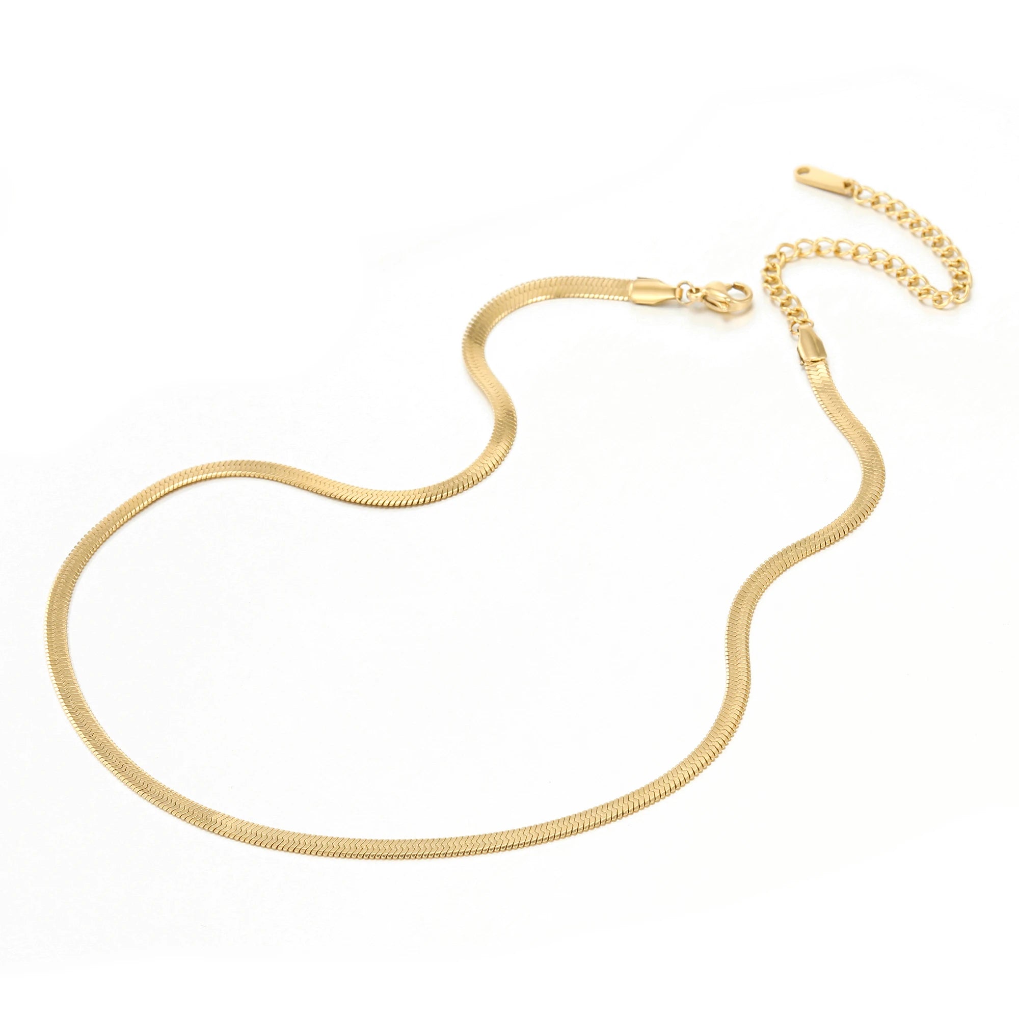 Collier chaîne ondulée en acier inoxydable – Finition dorée, style clavicule