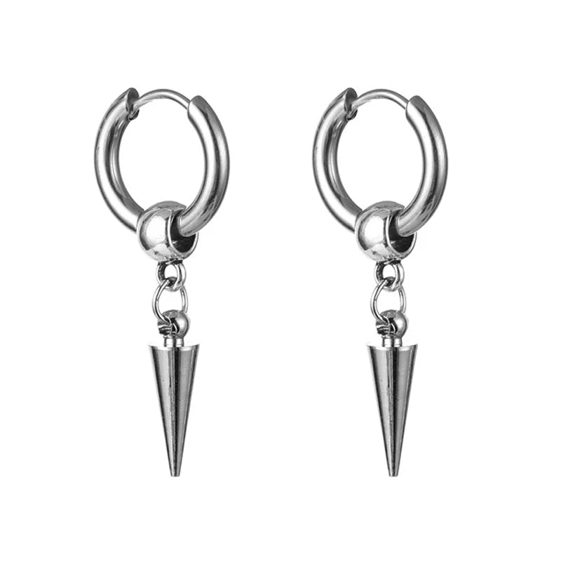 Boucles d’oreilles croix homme – Lot de 2 à 24 pièces en acier inoxydable