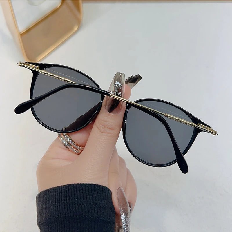 Lunettes de Soleil Femme - Vintage Rétro Élégance Noire