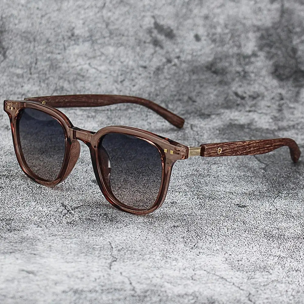 Lunettes de Soleil Unisex Effet Bois – Style Rétro UV400