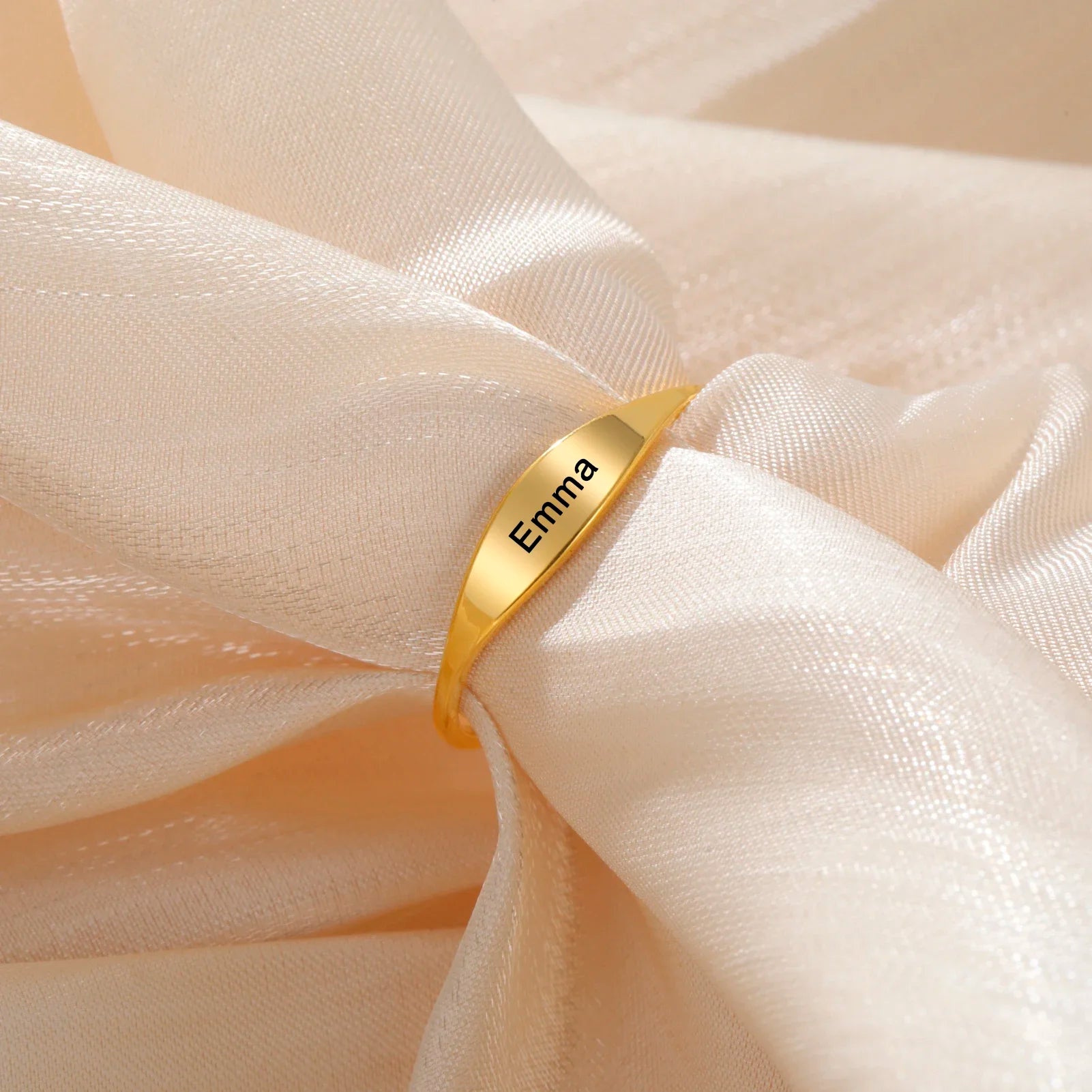 Bague Personnalisée gravure prénom doré avec Prénom ou Date