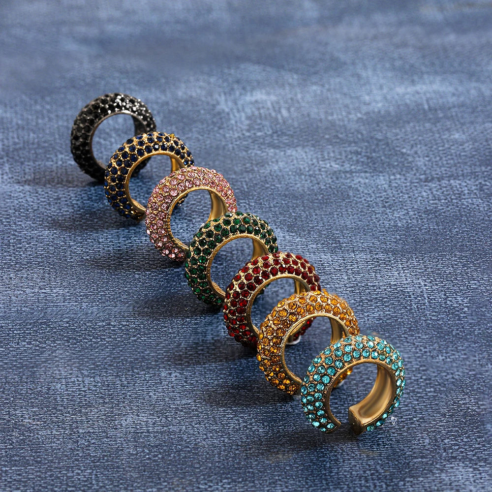 Clip d’Oreille Sans Perçage en Forme de C, Cristaux Zircon, Style Empilable