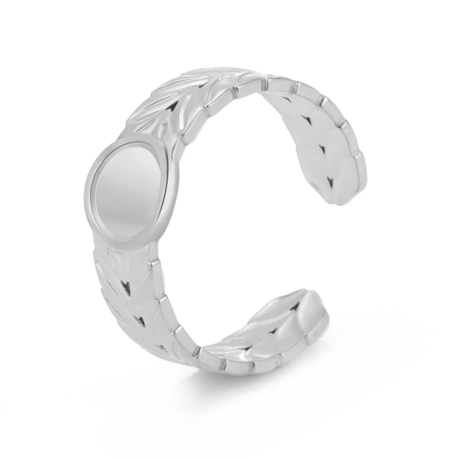 Bague Ajustable Fantaisie, Acier Inoxydable Argenté, Motifs Originaux pour Femmes Adultes