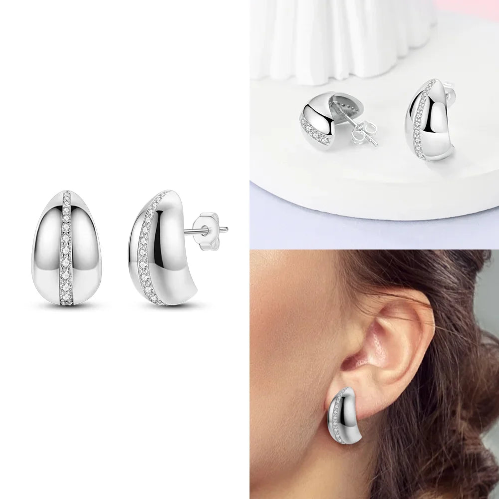 Boucles d’Oreilles Cœur en Argent 925 Certifié – Zircon Coloré Élégant 2025