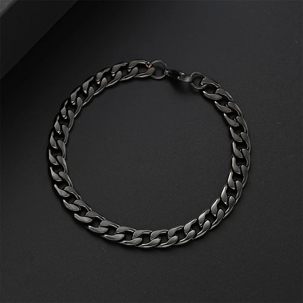 Conjunto 3 en 1 para hombre: collar, pulsera y anillo de acero inoxidable con cruz