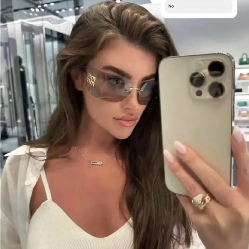 Lunettes Sans Bord UV400 premium Courbées – Élégance UV400