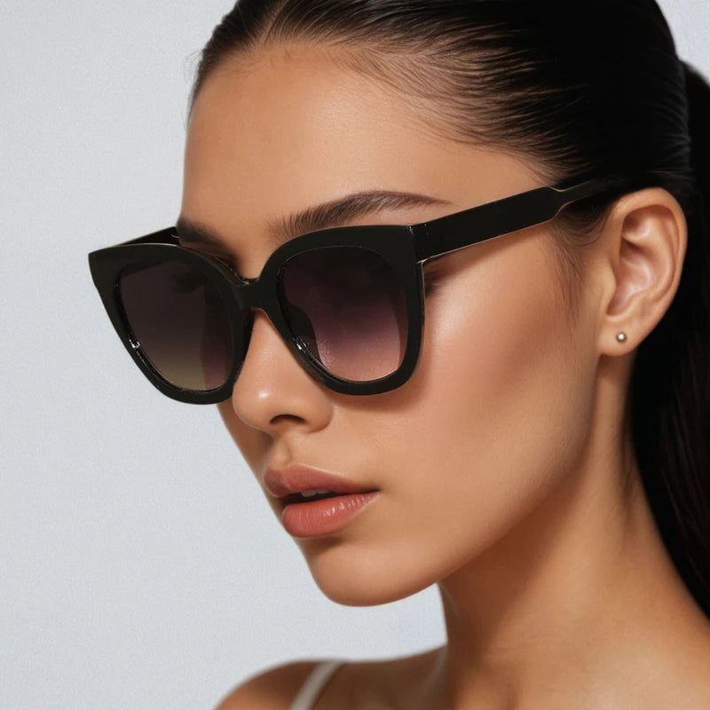 Gafas de ojo de gato con degradado: elegancia femenina