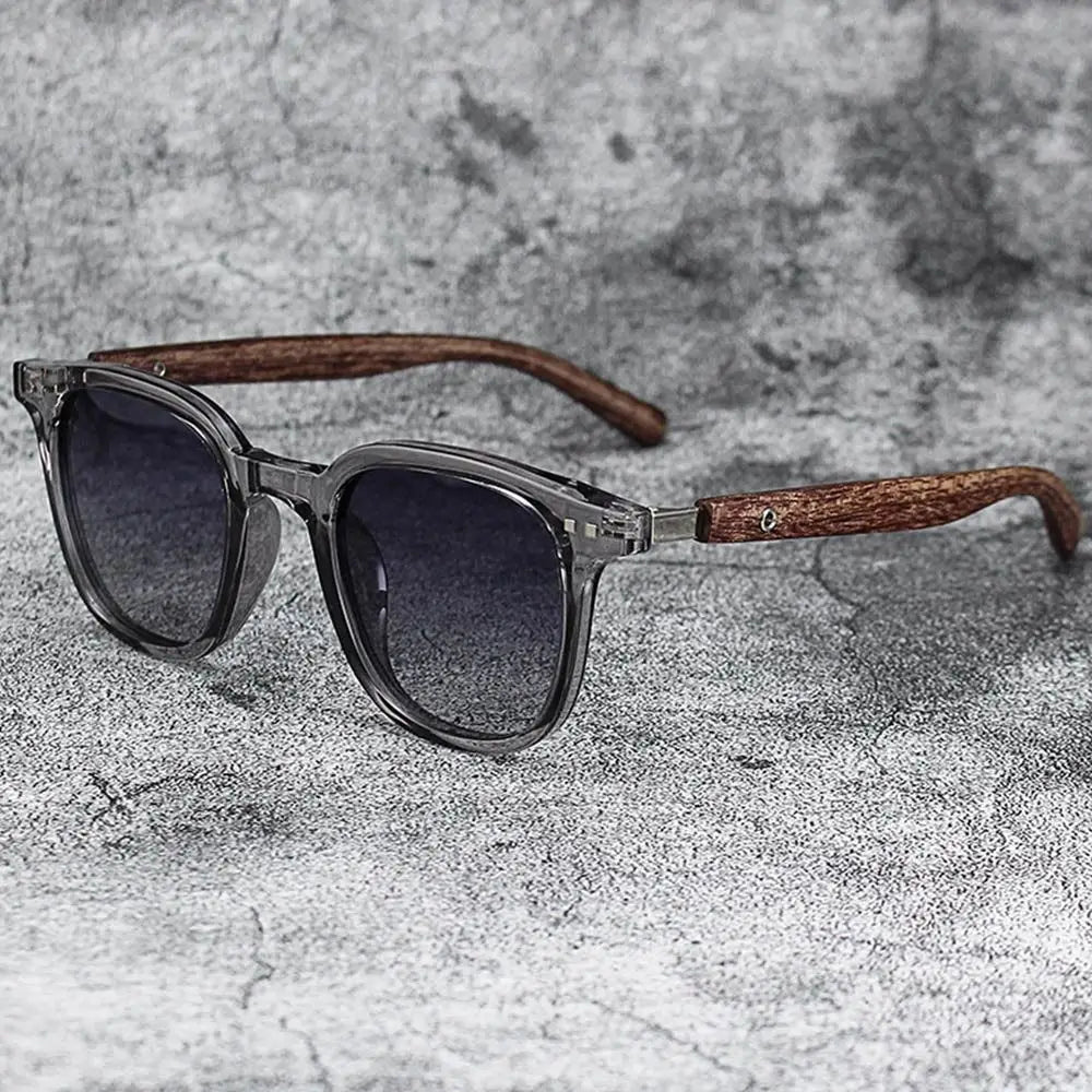 Lunettes de Soleil Unisex Effet Bois – Style Rétro UV400