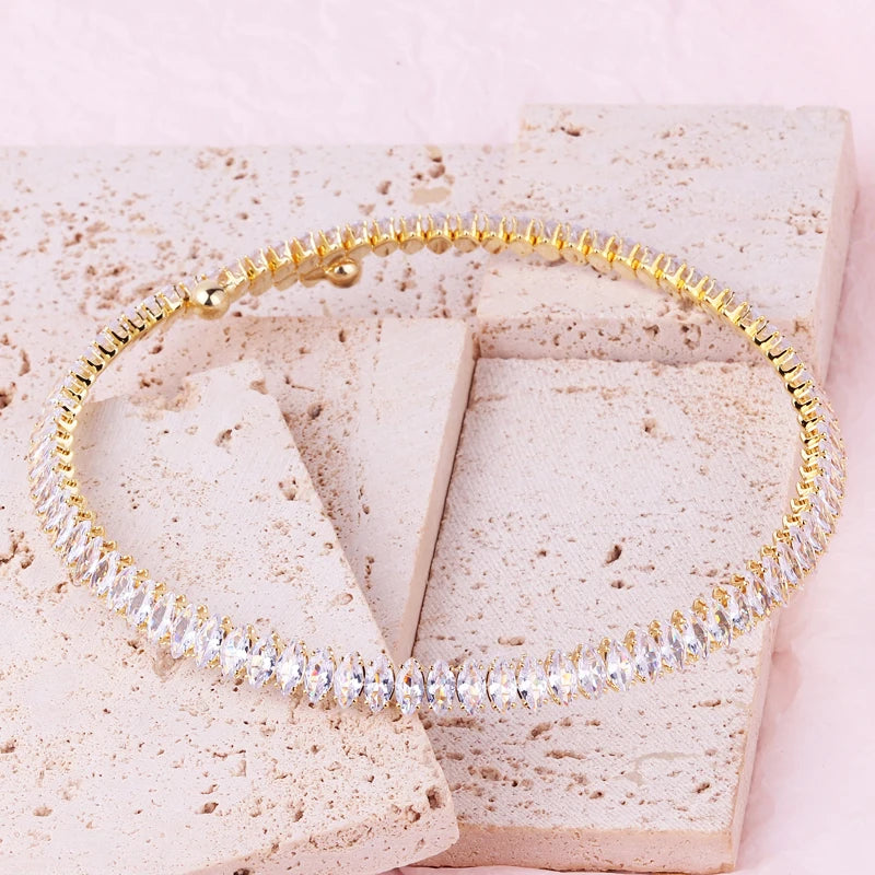 Collier Tennis Multicolore Femme – Zircon Brillant