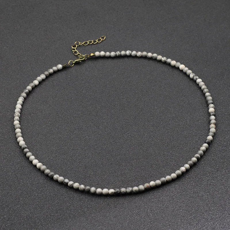 Collier Choker Homme en Pierres Naturelles, Style Minimaliste