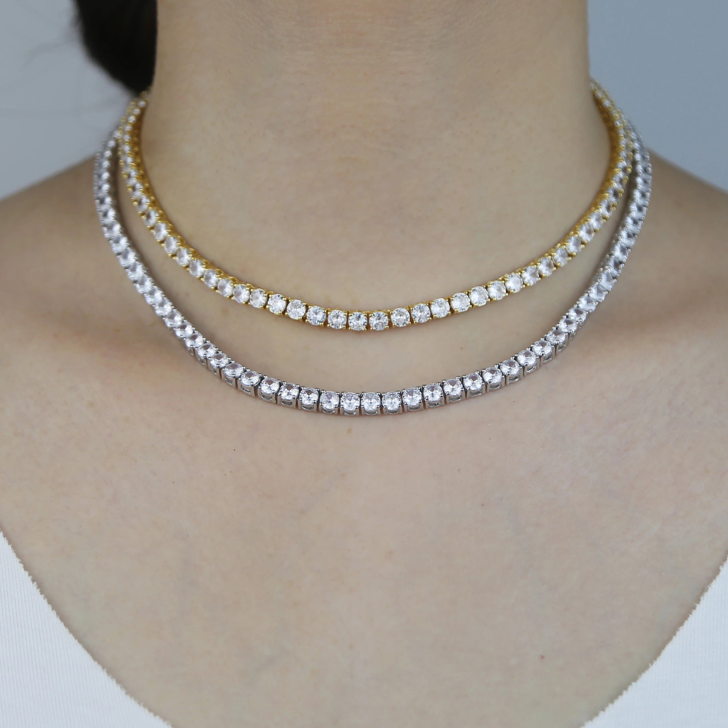 Collier Tennis 4mm Zircon Cubique – Luxe Brillant Femme