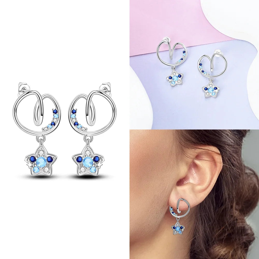 Boucles d’Oreilles Cœur en Argent 925 Certifié – Zircon Coloré Élégant 2025