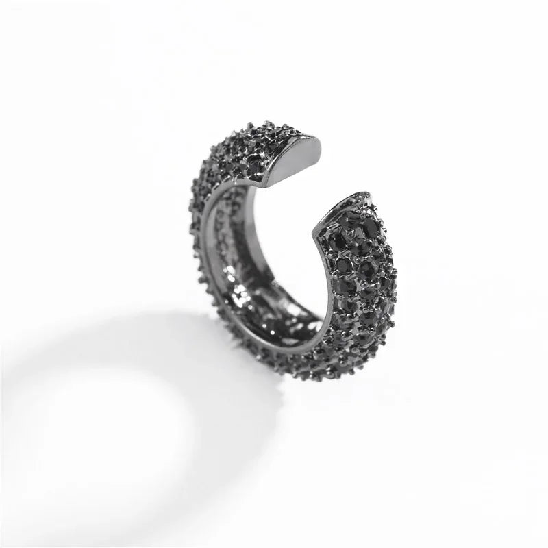 Clip d’Oreille Sans Perçage en Forme de C, Cristaux Zircon, Style Empilable