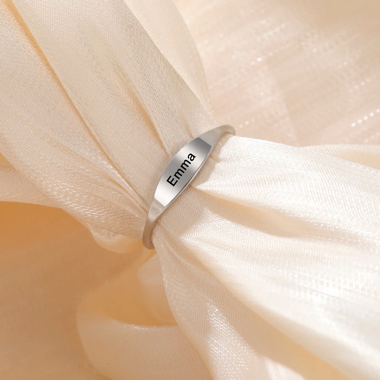 Bague Personnalisée gravure prénom doré avec Prénom ou Date