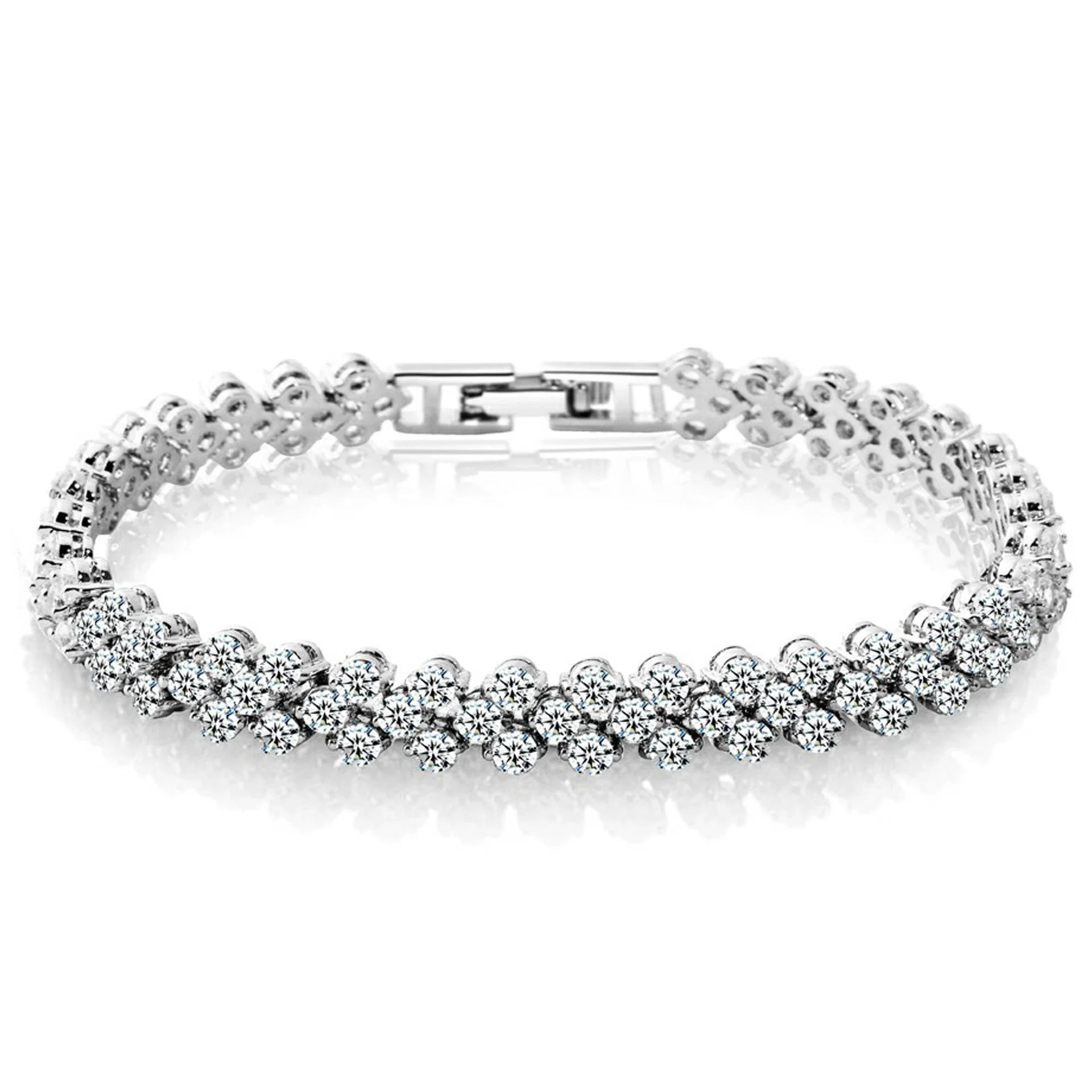 Luxury gold bracelet with rhinestones – Bohemian style intertwined leaves