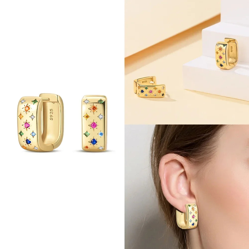 Boucles d’Oreilles Cœur en Argent 925 Certifié – Zircon Coloré Élégant 2025